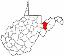 West Virginia Map showing Grant County
