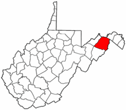 West Virginia Map showing Hampshire County