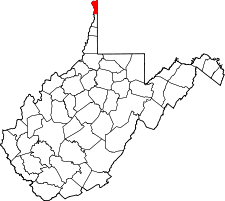West Virginia Map showing Hancock County