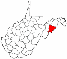 West Virginia Map showing Hardy County