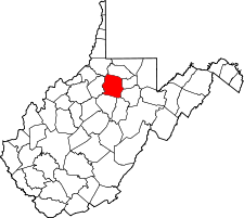 West Virginia Map showing Harrison County