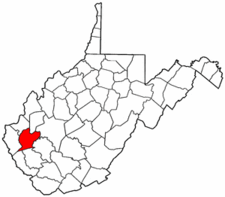 West Virginia Map showing Lincoln County
