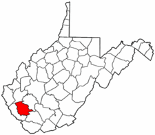 West Virginia Map showing Logan County
