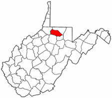 West Virginia Map showing Marion County