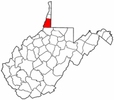West Virginia Map showing Marshall County