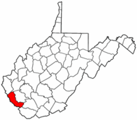 West Virginia Map showing Mingo County