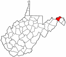 West Virginia Map showing Morgan County