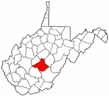 West Virginia Map showing Nicholas County