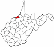 West Virginia Map showing Pleasants County