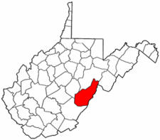 West Virginia Map showing Pocahontas County