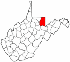 West Virginia Map showing Preston County