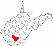 West Virginia Map showing Raleigh County