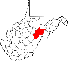 West Virginia Map showing Randolph County