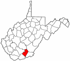 West Virginia Map showing Summers County