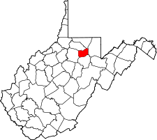 West Virginia Map showing Taylor County