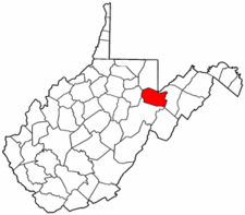 West Virginia Map showing Tucker County