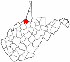 West Virginia Map showing Tyler County