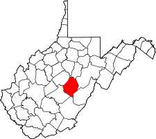 West Virginia Map showing Webster County