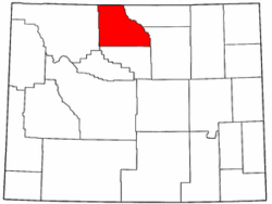 Wyoming Map showing Big Horn County