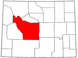 Wyoming Map showing Fremont County