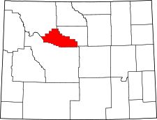 Wyoming Map showing Hot Springs County