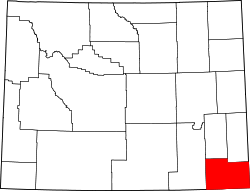 Wyoming Map showing Laramie County