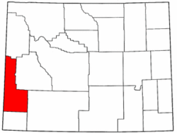 Wyoming Map showing Lincoln County
