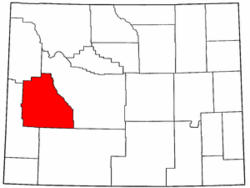 Wyoming Map showing Sublette County