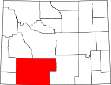 Wyoming Map showing Sweetwater County