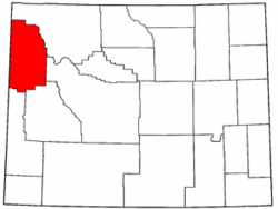 Wyoming Map showing Teton County