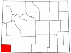 Wyoming Map showing Uinta County